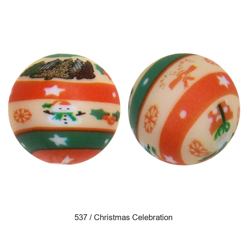 15mm Christmas Printed Silicone Beads