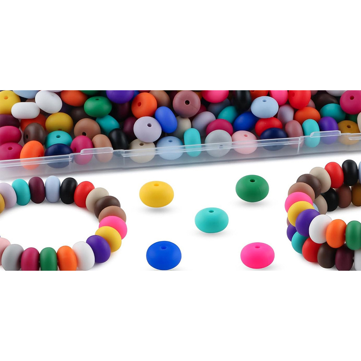 14 mm Abacus Silicone Beads