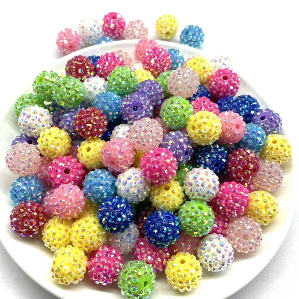 Berry-Texture Rhinestone Round Beads