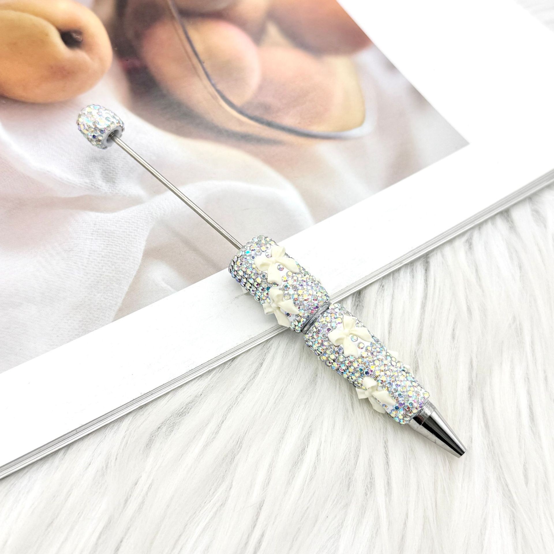 Bow Rhinestone Beadable Pens