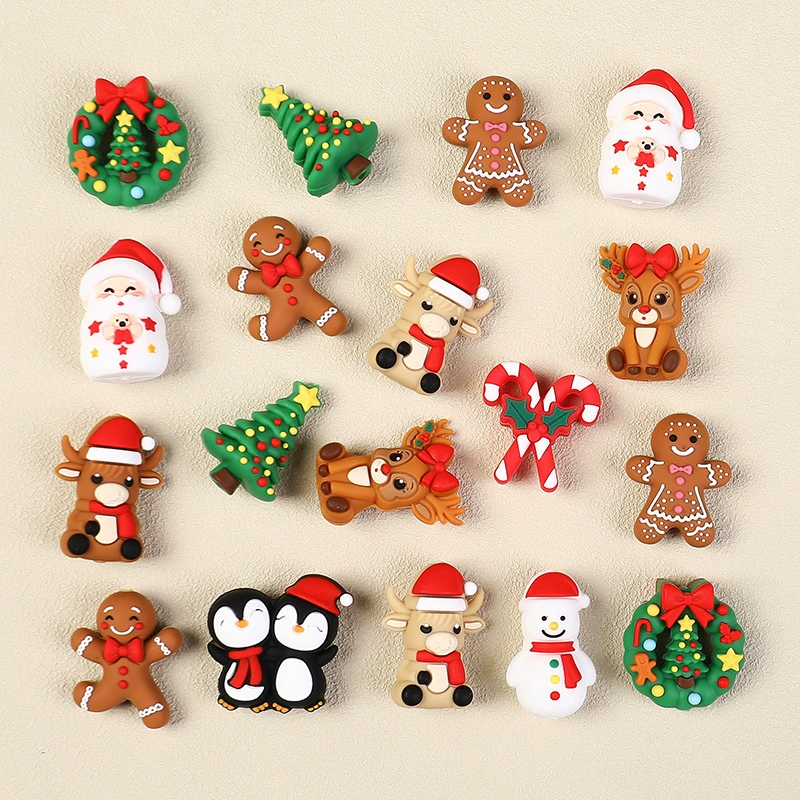 Christmas 3D Silicone Focal Beads