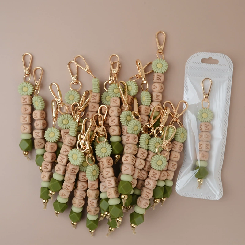 Daisy Silicone Beaded Keychains