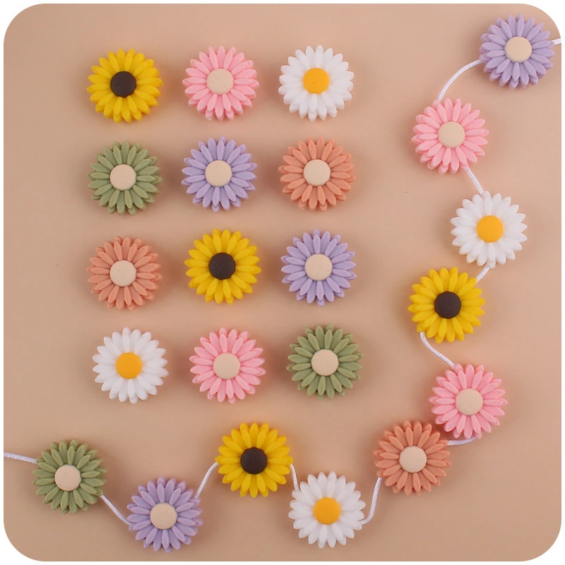Daisy & Sunflower Silicone Focal Beads