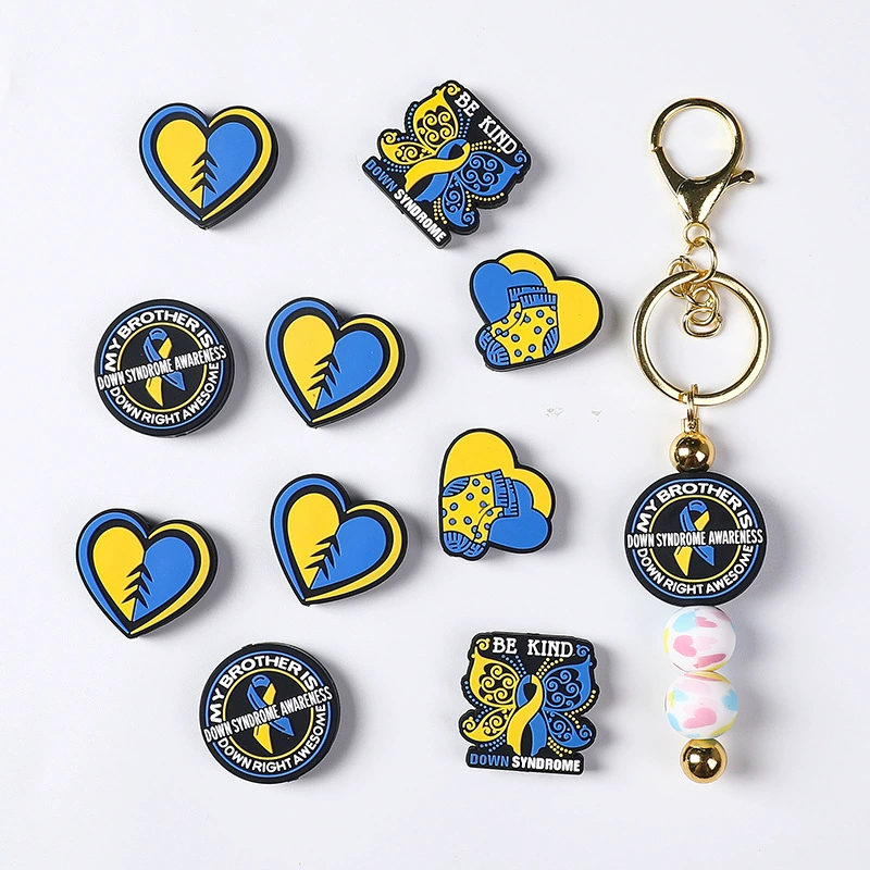 Heart & Ribbon Silicone Focal Beads