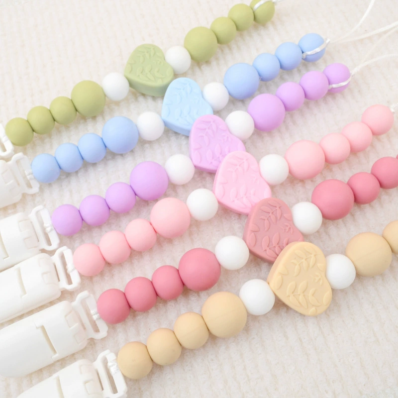 Hibiscus & Heart-Leaf Silicone Pacifier Clips