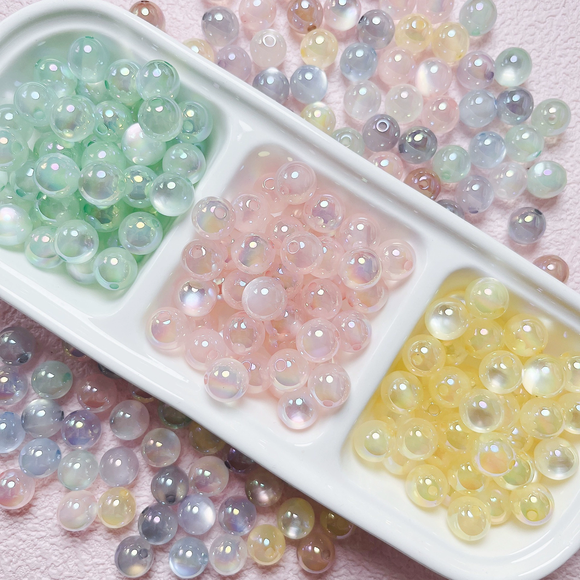 Jelly Cat-Eye Acrylic Round Beads