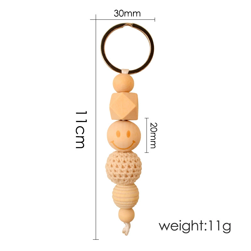 Natural Wood Charm Keychains
