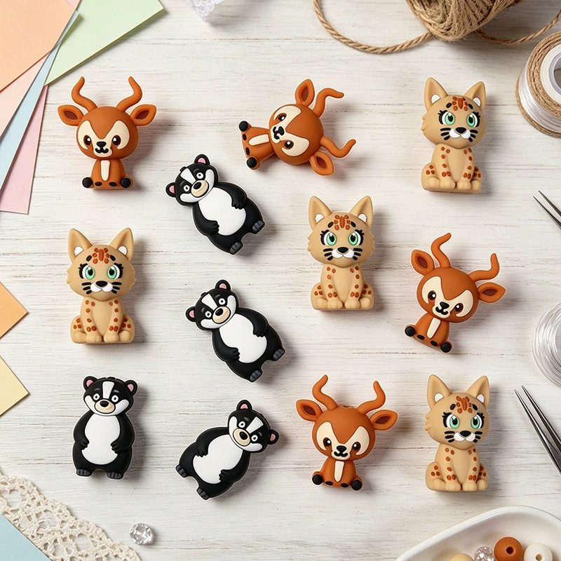 North American Wildlife 3D Silicone Focal Beads
