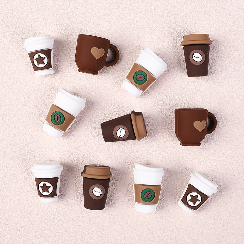 Retro Coffee 3D Silicone Focal Beads