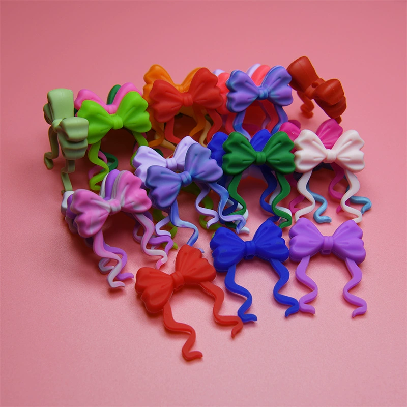 37mm Ribbon Bow Silicone Focal Beads