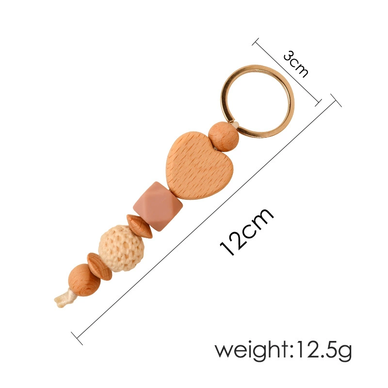 Silicone, Beechwood & Yarn Keychains