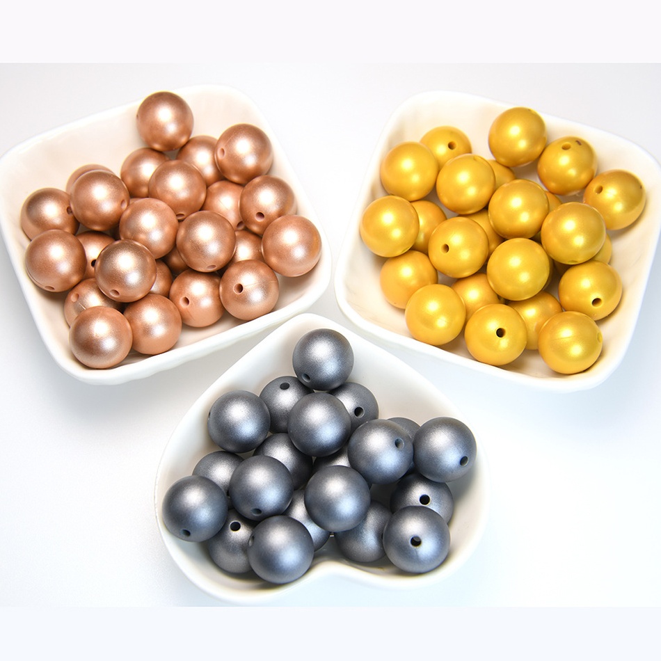 15 mm Silicone Glitter Beads