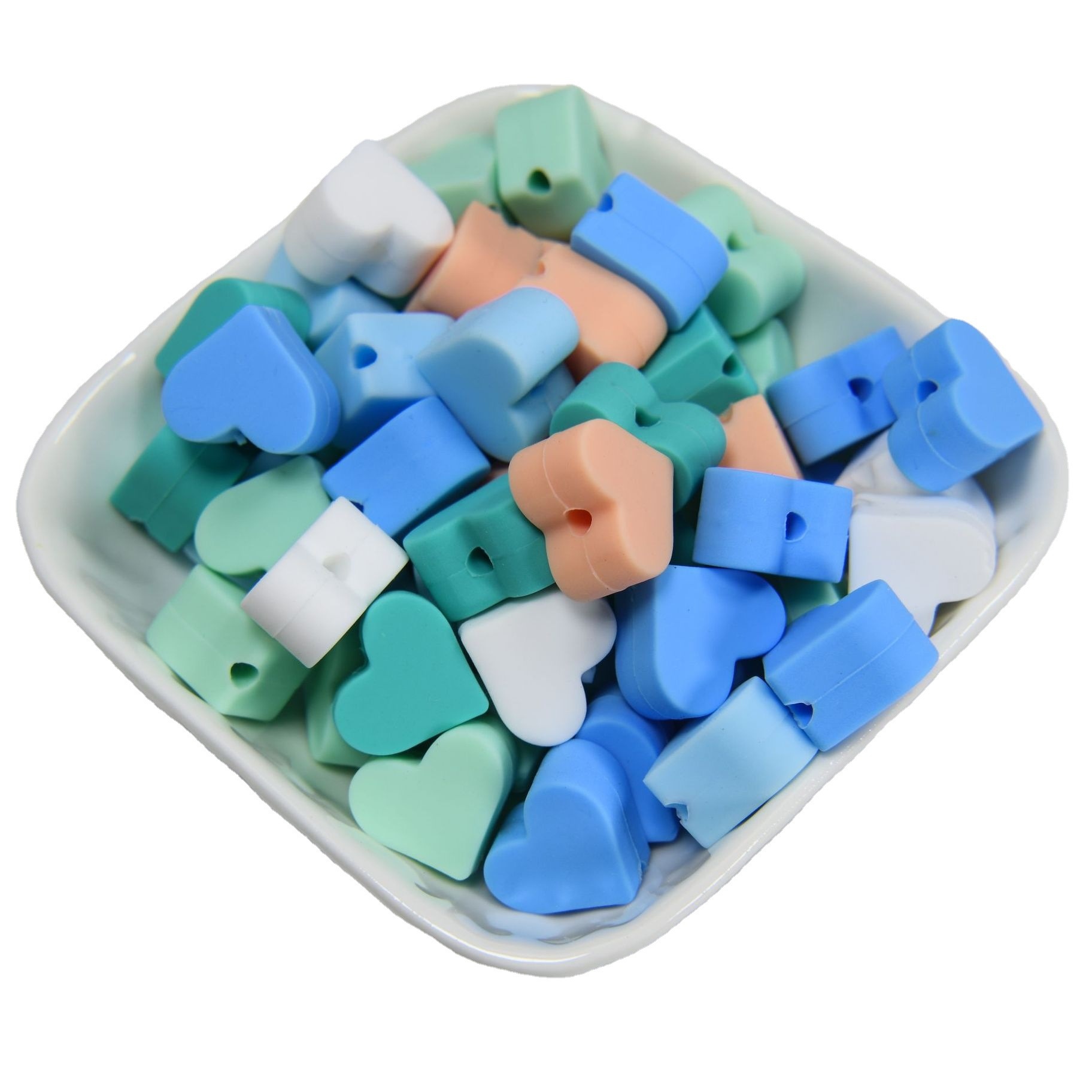15 mm Heart & Star Silicone Beads