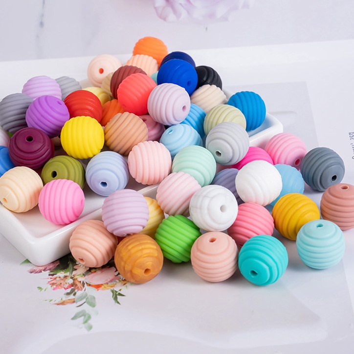 15 mm Spiral Silicone Beads