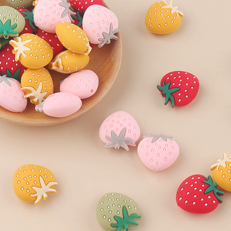 Strawberry Silicone Focal Beads for DIY Pens & Keychains