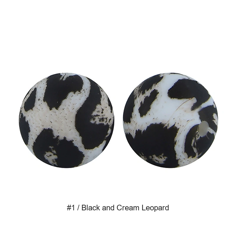 Animal Print Silicone Beads, 12mm, 15mm & 19mm