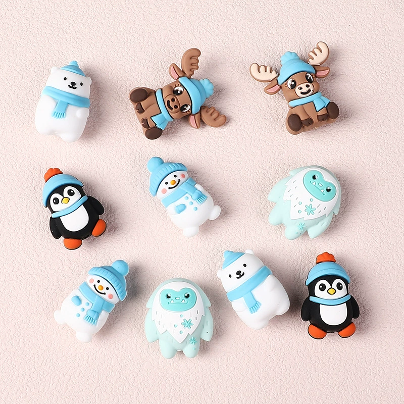 Winter Friends 3D Silicone Focal Beads